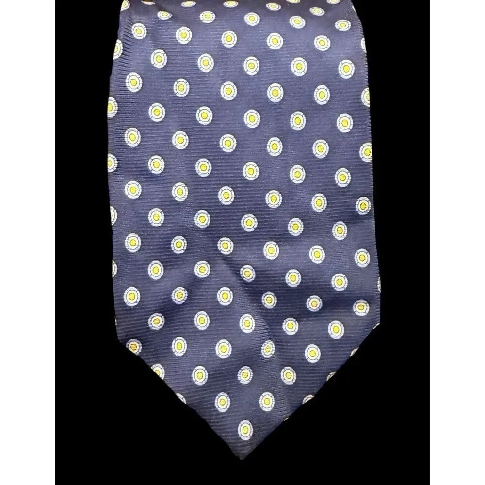 Lauren Ralph Lauren Pure Silk Tie Blue Yellow Academic Career